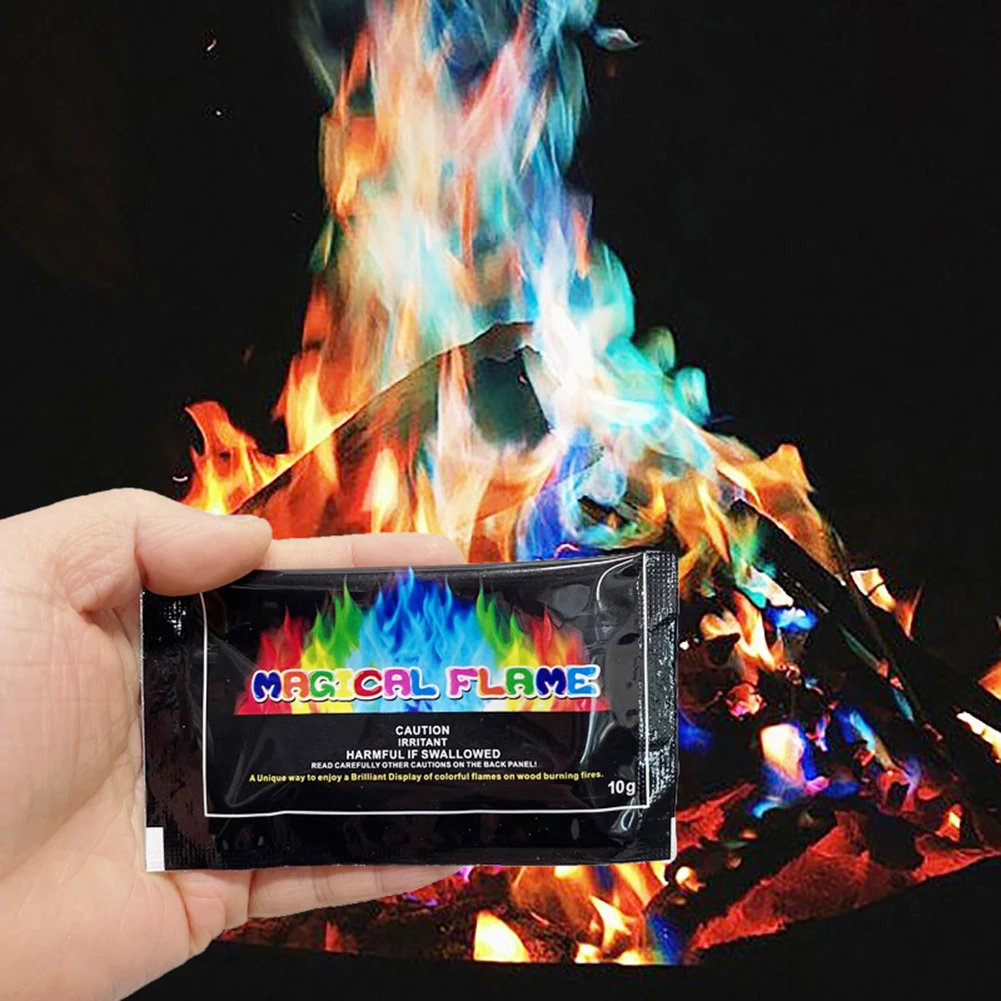 Magics Flames Coloring Powder Long Lasting Color Flames Packets For Bonfires Fireplaces