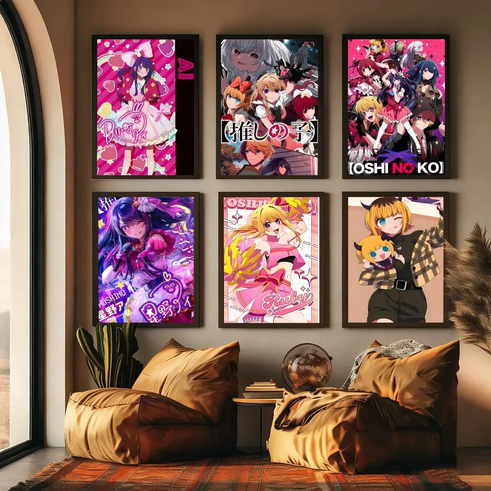 Anime O-Oshi No Ko Hoshino Ai Poster For Office Bedroom Coffee Home Decor Durable Waterproof Aesthetic Stickers Wall Art HD