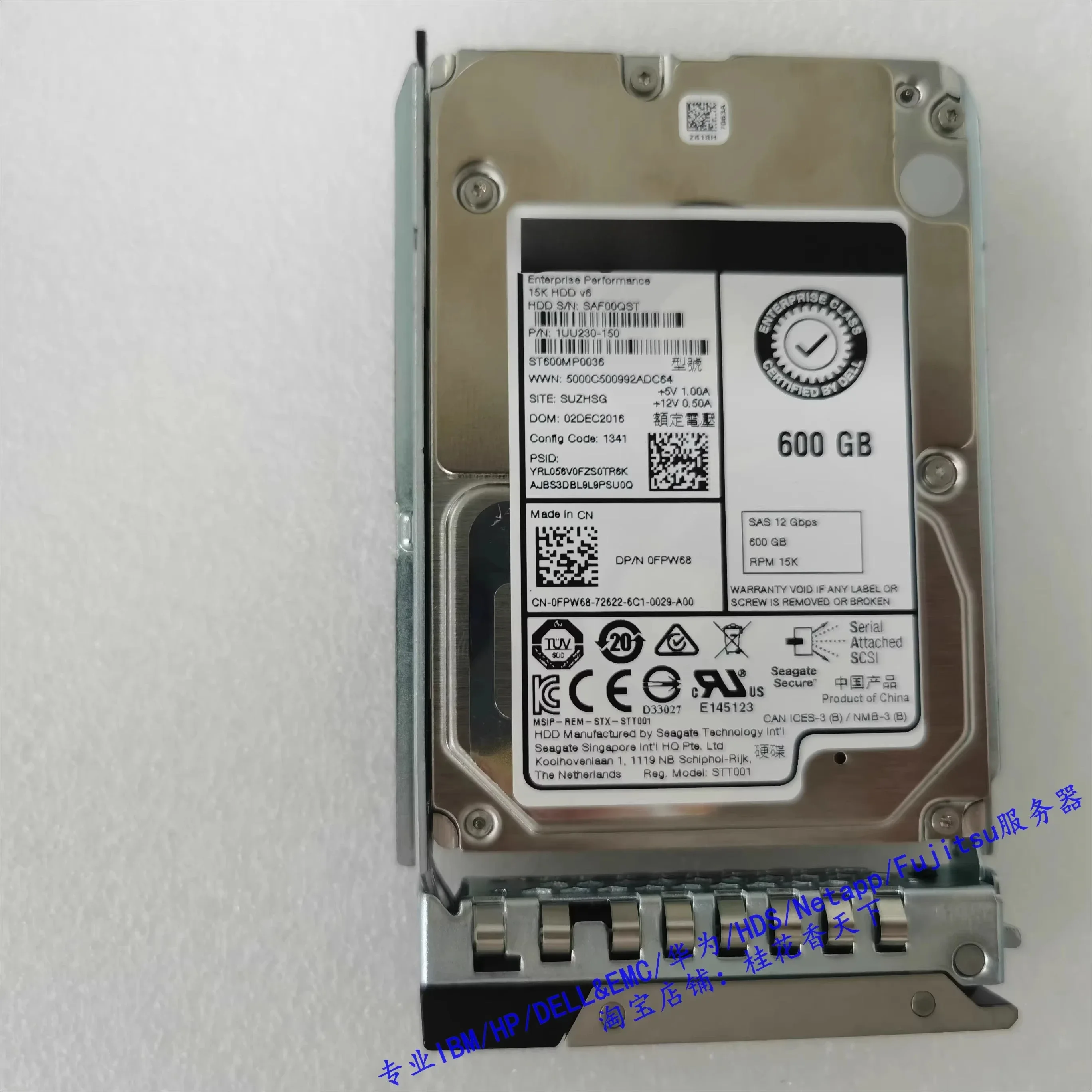 

Used For Dell 0FPW68 600G 15K SAS 2.5 12G FPW68 Server Hard Drive