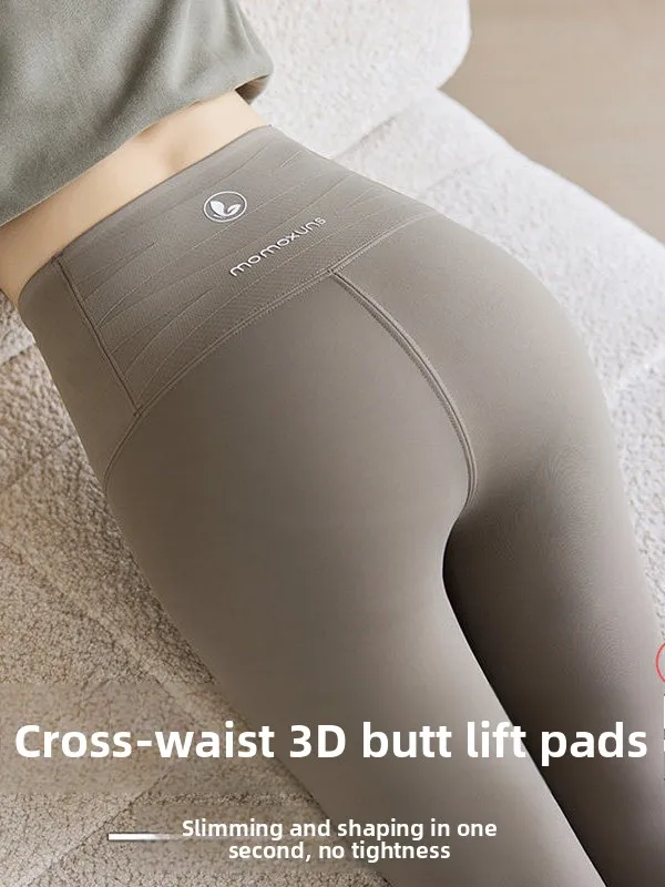 

High Waist Yoga Pants Women's Spring Autumn ark Skin Tightening Butt Lifting Pants Outerwear Casual High Waist Slimming