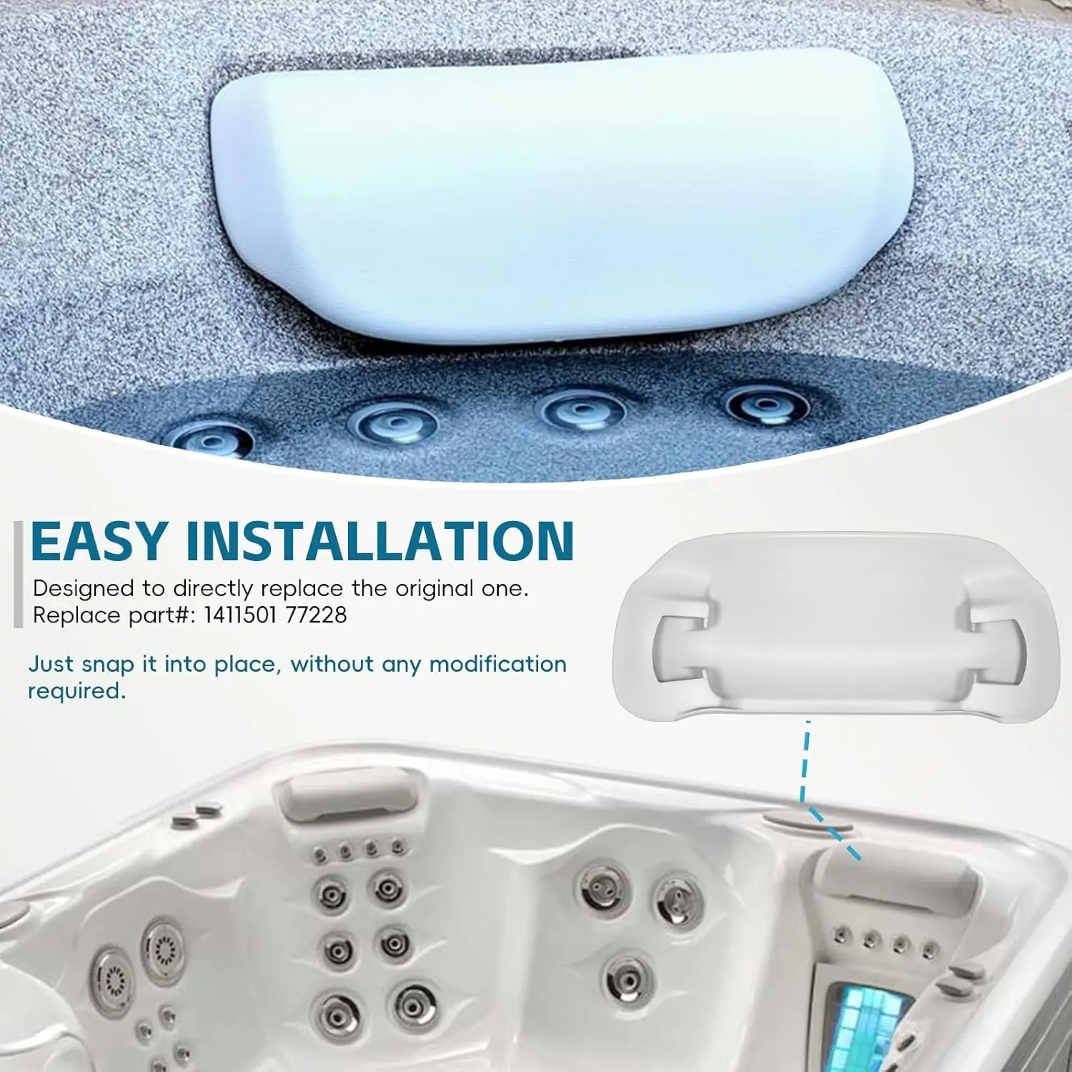 77228 1411501 Hot Tub Spas Pillows Fits for Hot Spring Highlife Series Spas from 2014-Current: Aria, Envoy, Grandee, Jetsetter, image 4