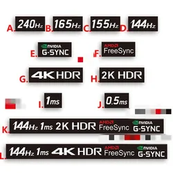 특수 G-SYNC 4K HDR 240hz 스티커 노트북 PC 태블릿 데스크탑 컴퓨터 모바일 디지털 카메라 개인 DIY 장식