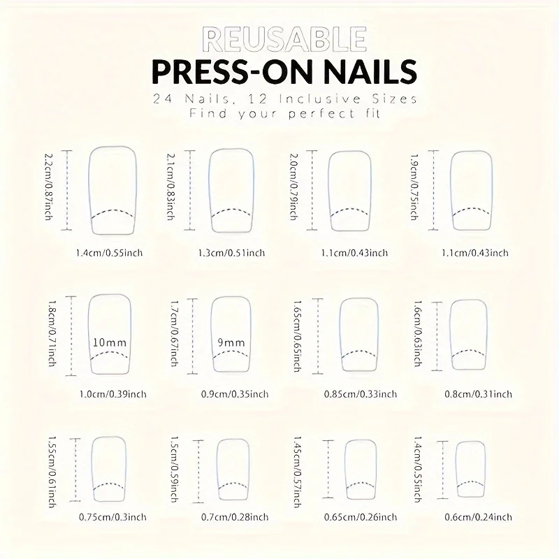 Juego de 24 uñas postizas con punta francesa, color nude, blanco y rosa, brillantes, con pegamento de gel y lima de uñas para mujer