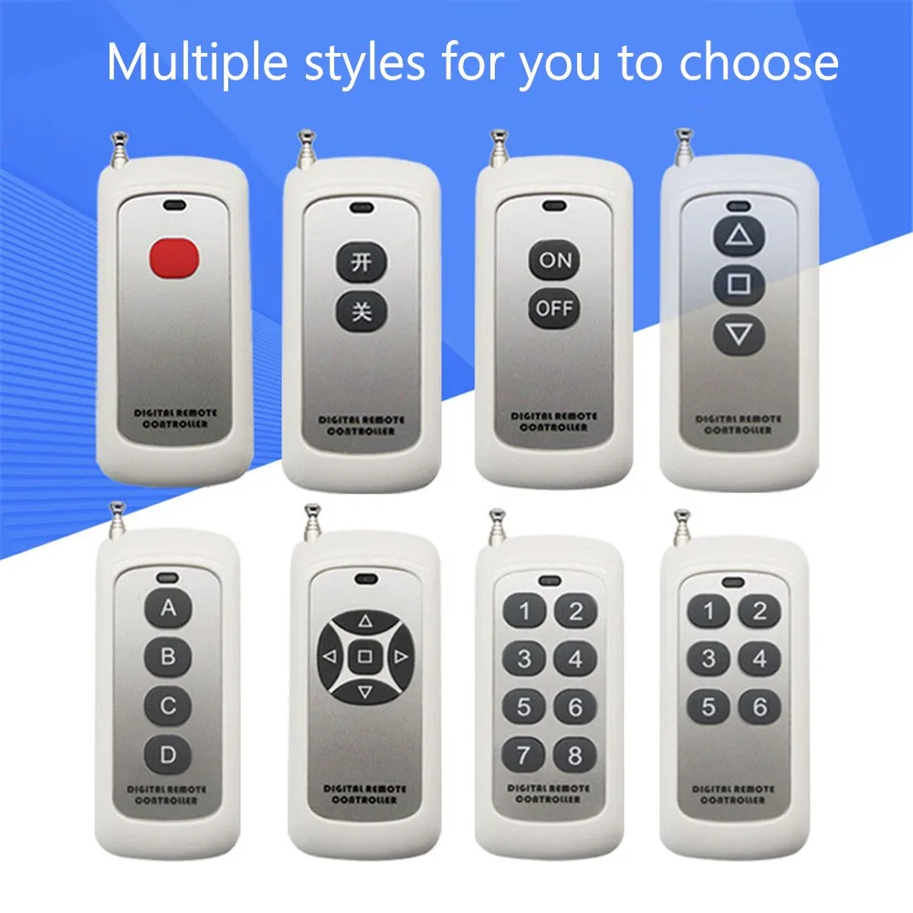 Shoumi 433M Learn Type Remote Controller 1000 Meter 1~8 Button Learn Code Garage Gate Door Opener Remote Control 12V27A Battery