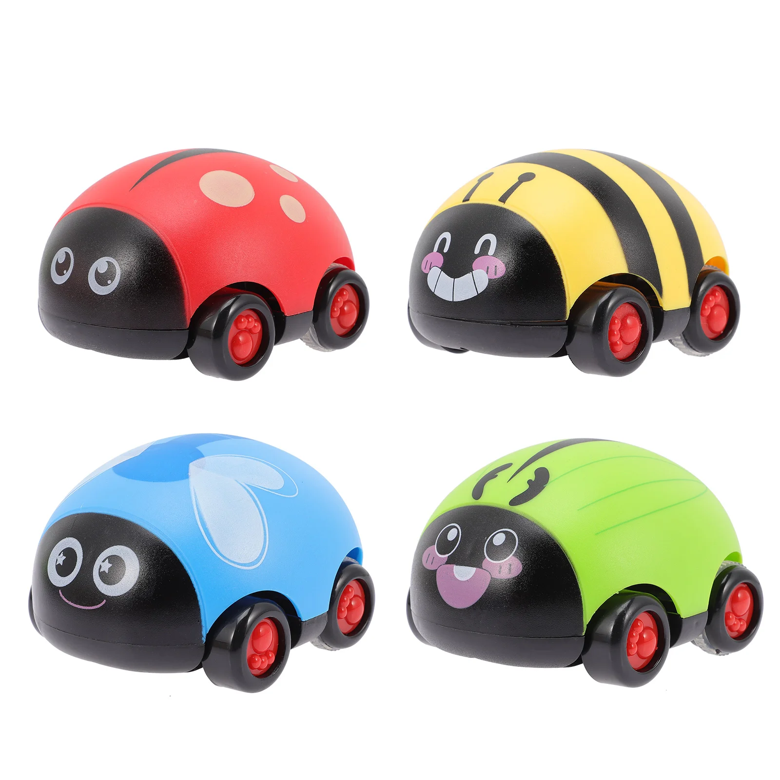 4 Pcs Insect Toy Car Mini Toys Pull Back Car Beetle Ladybug Dragonfly Toy Car For Party Bag Fillers Festive Supplies