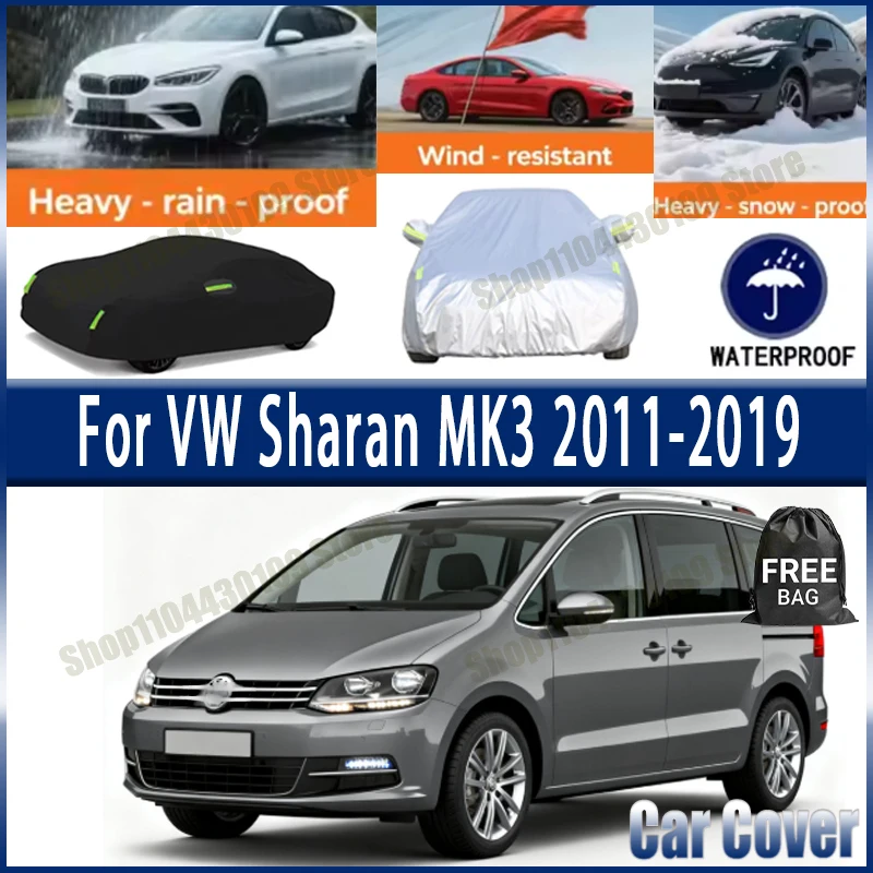 

For VW Sharan MK3 2011-2019 2018 All-Weather Car Cover Outdoor Waterproof Snowproof Sunshade, Winter & Summer Auto Protection