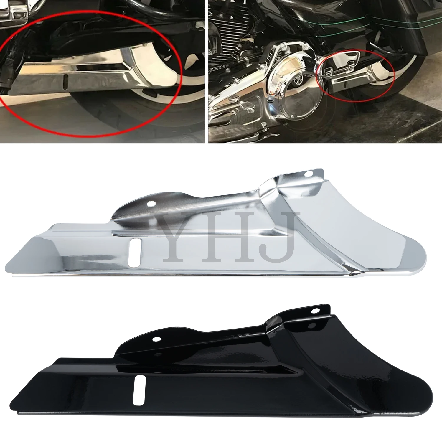 

Lower Belt Guard Cover For Harley Motorcycle Davidson Electra Street Road Glide King FLHTK FLHX FLHR FLTR 2009-2017 Chrome/Black