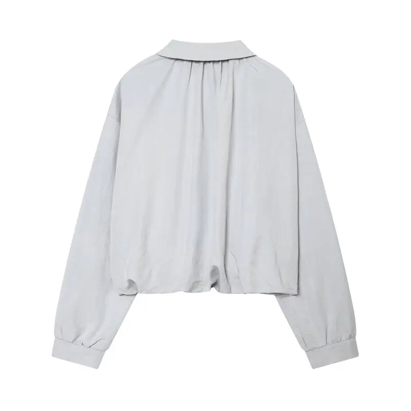 Spring 2026 Women's Long Sleeve Balloon Design Jacket Outerwear New Arrival Commute Style Loose Fit Zipper Closure Fashion