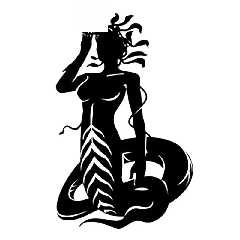 

Sexy Snake Woman Medusa Decal Personality Car Sticker Motorcycle Decal Pvc Motorcycle Car Decal Sticker, Black/white, 20cm*13cm