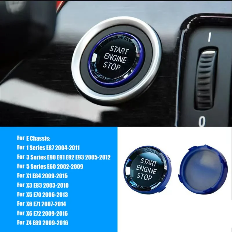 Switch Trim Cover Crystal One-Key Engine Start Stop Button Sticker for BMW 3 5 Series X1 X3 X5 E70 E71 E90 E60 2009-2016