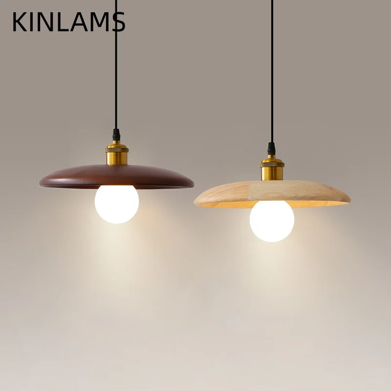 Moderne Holz-Pendelleuchte im Vintage-Stil, nordische Hängelampe mit goldenen Akzenten, Deckenleuchte für Kücheninsel, Esszimmer, G8