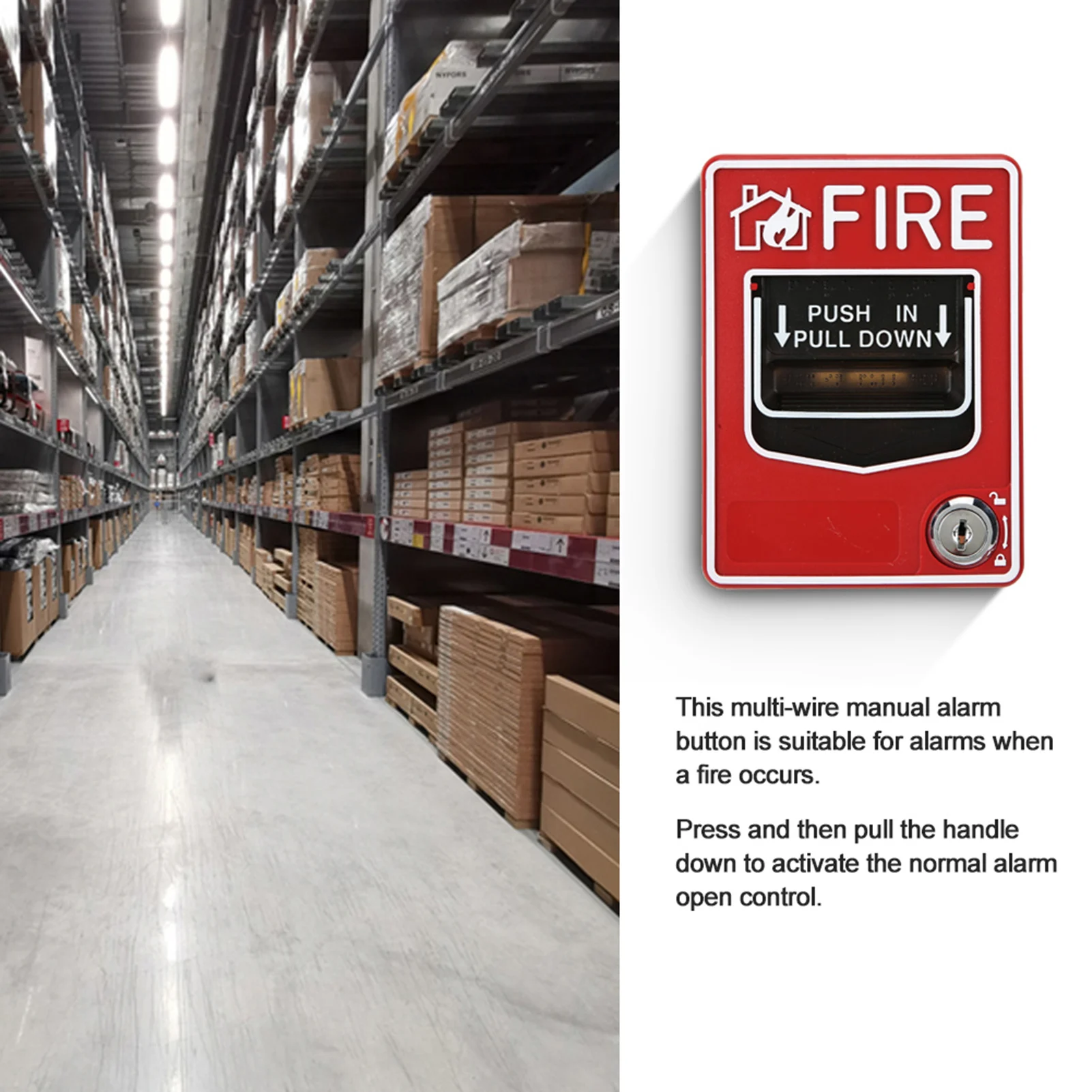 9-28VDC Manual Multiple Wire System Safety Fire Pull Station Alarm Button Call Point Safety Fire Alarm Call Point