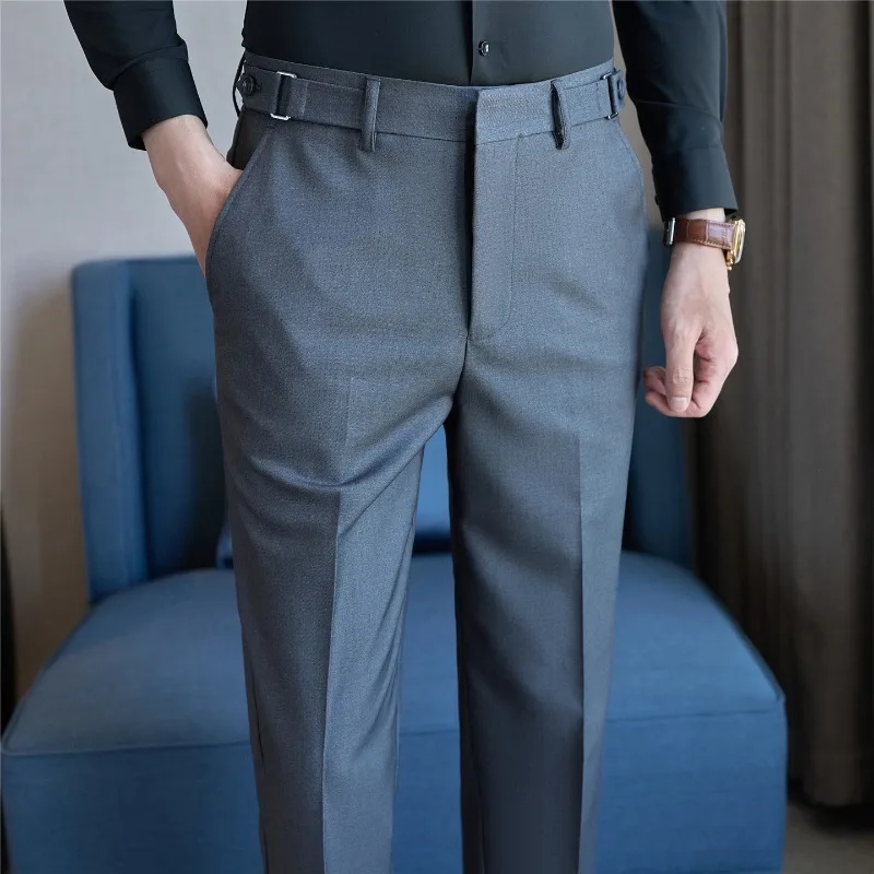 

Men Suit Pant Autumn New Solid Color Slim Fit Formal Dress Pants Business Casual Office Social Straight Trouser Men Clothing