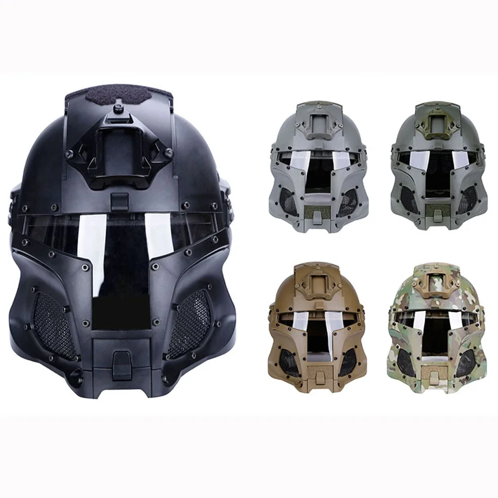 Tactical Helmet Full Face Cover Outdoor CS Game Combat Helmets Paintball Airsoftsport Training Protective