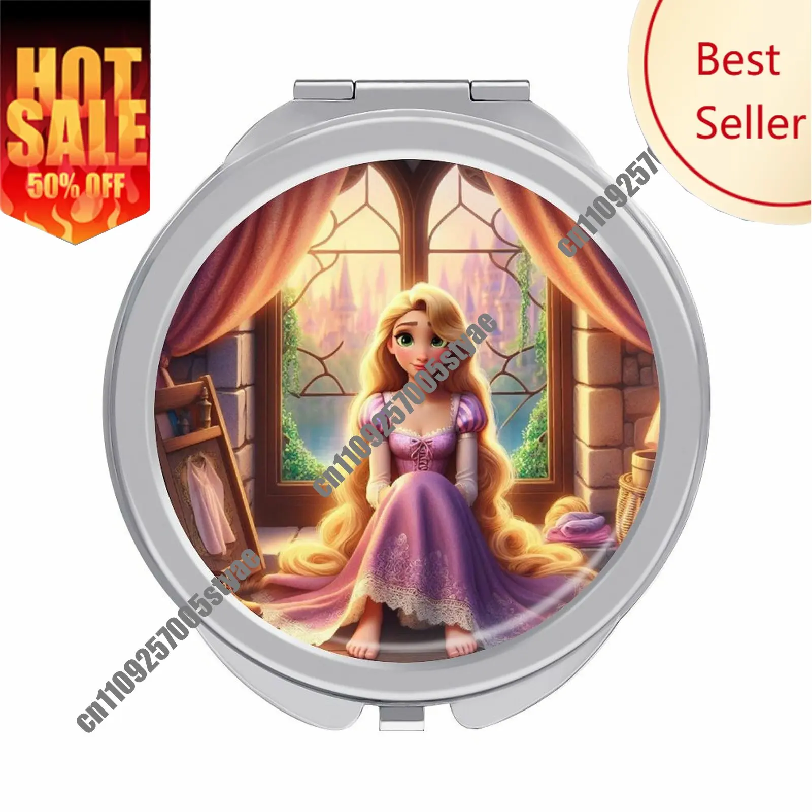 

Rapunzel Makeup Mirror Disney Cartoon Custom Mirror Design Your Photos Logo Text Portable Travel Holiday Parties Souvenir