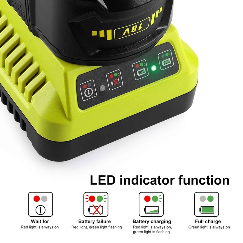 Imagem -04 - Carregador de Substituição para Ryobi Carregamento Rápido Li-ion Ni-cd Ni-mh Bateria P107 P108 P110 12v 14.4v 18v P117