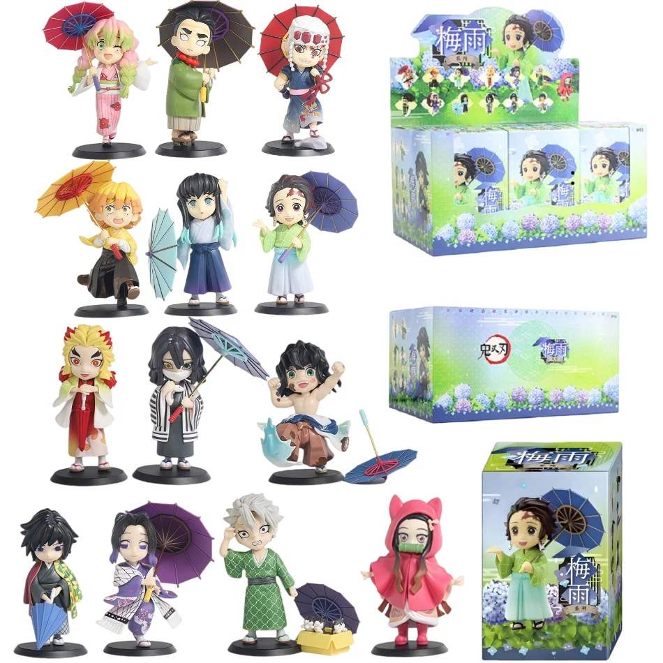 

New Anime Figure Demon Slayer Figures Kimetsu No Yaiba Plum Rain Series Blind Box Figurine Warrior Action Figure Model Doll Toys