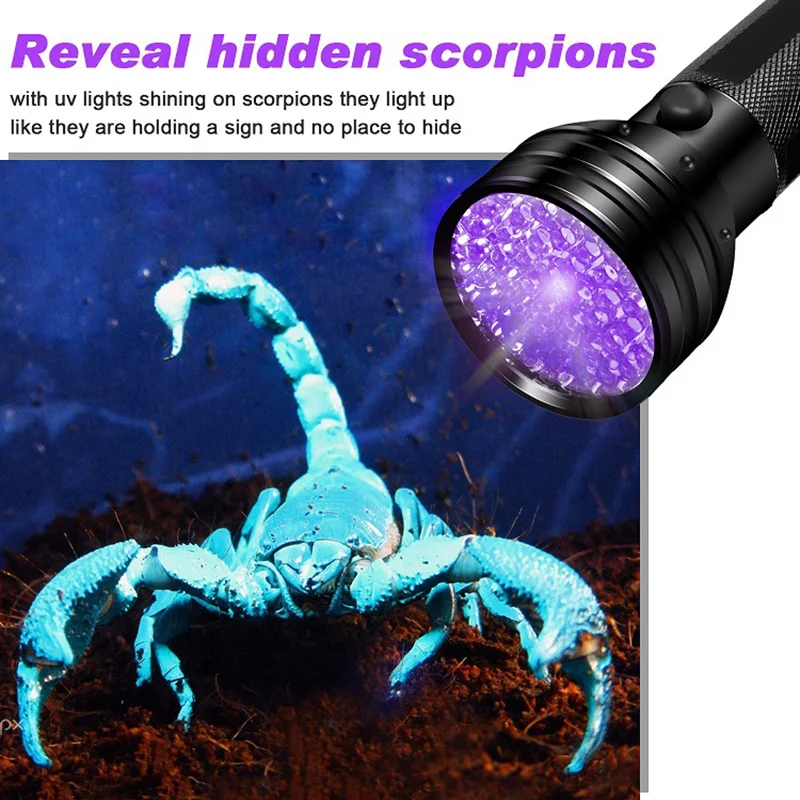 51 LED UV Flashlight 395nm Ultraviolet Torch Blacklight Detector for Dog Urine Fluorescent Bed bugs Portable Scorpion Uv Lights