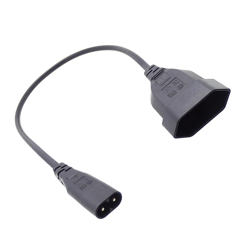 4 Uds IEC320 C8 macho a Europa Schoko CEE7/16 salida hembra Cable de extensión de alimentación para PDU UPS 30cm