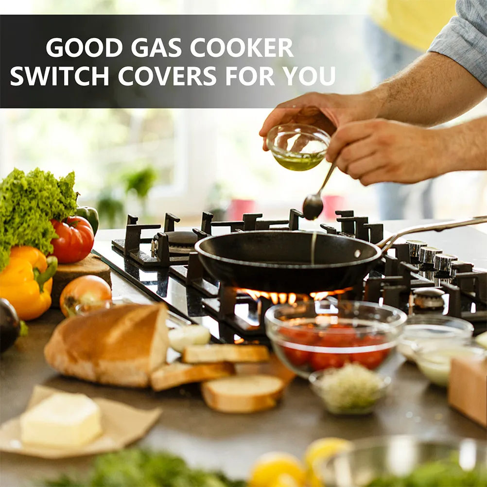 

6pcs Kitchen Gas Stove Knob Covers High Temperature Resistant Safety Protector For Oven Grill Control Guards Stove Covers