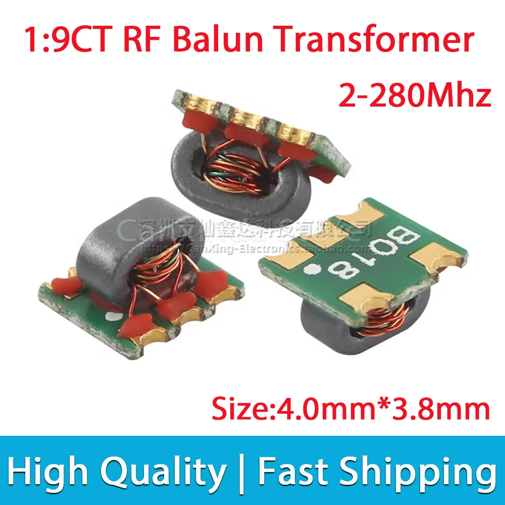 2/5/10pcs TC9M-1+ SMD Micro 2-280MHZ 1:9CT RF Signal Balun Tranformer B4F Type Balance Unbalance Unbalanced Balanced TC9M-1