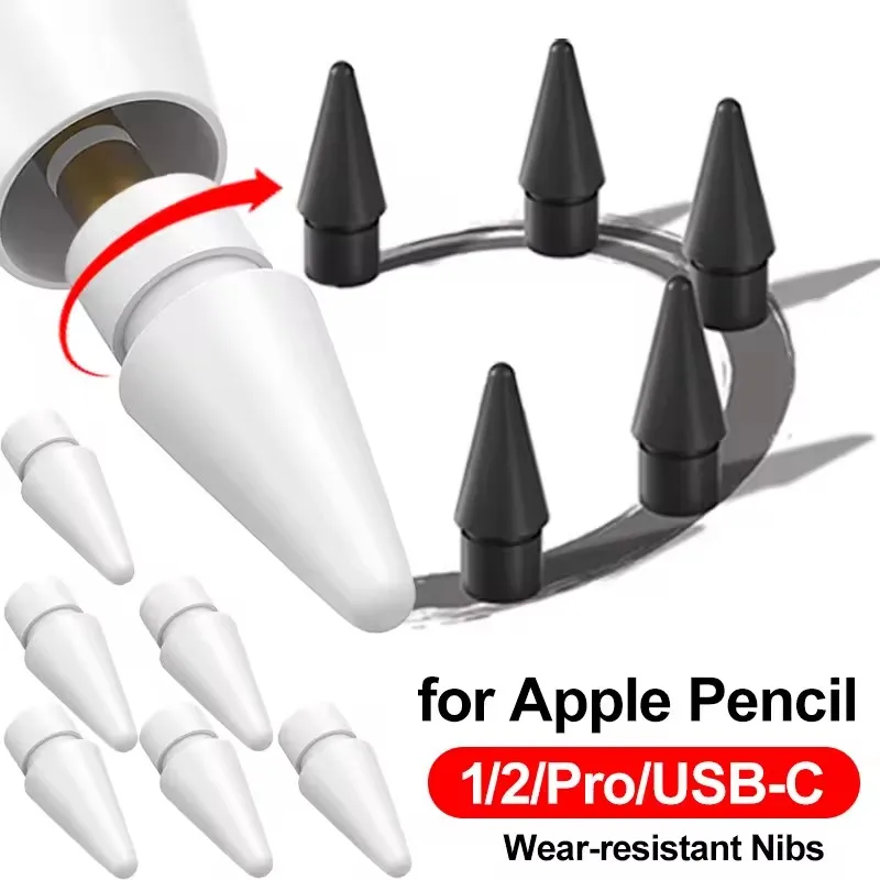 

2H износостойкие наконечники для Apple Pencil 1st/2nd/USB-C/Pro, сменный наконечник для iPad Pro Pencil 1/2, прецизионный тонкий наконечник