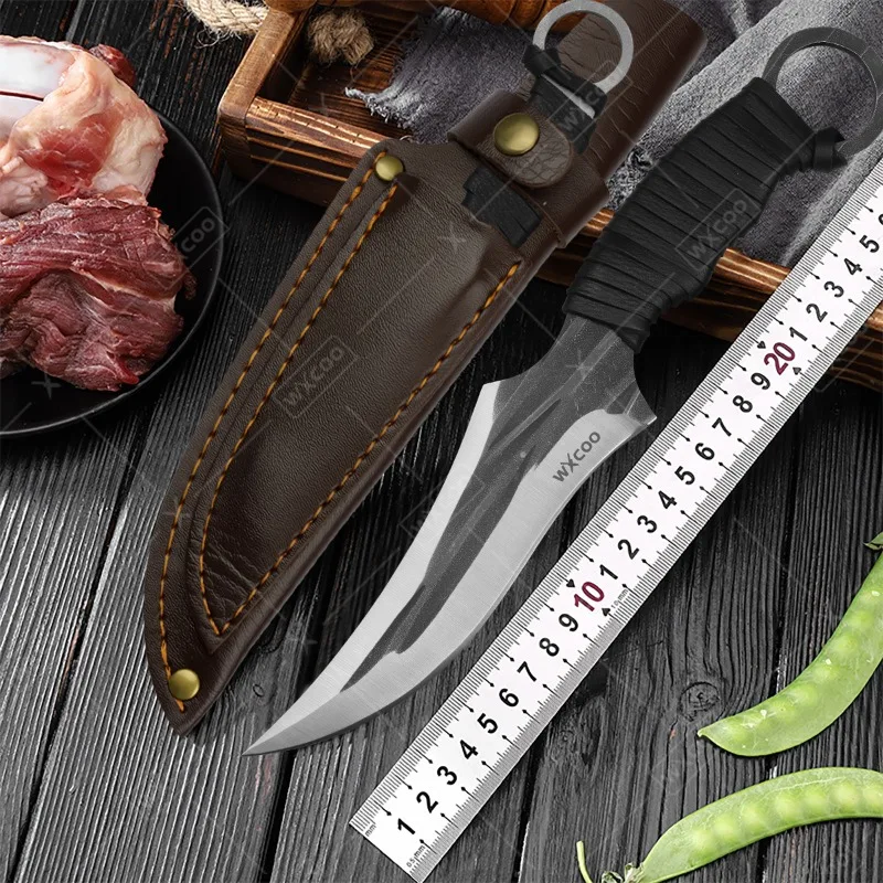 WXCOO Handgeschmiedetes Küchenmesser aus Edelstahl, Metzgermesser, Fleischbeil, Scharfes Kochmesser zum Entbeinen, Perfekt für Grillen und Kochen