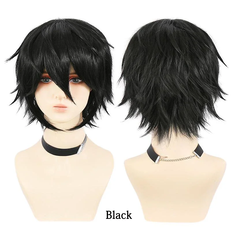 12-Inch Unisex Anime Cosplay Synthetic Hair, Colorful Anti-Curl, Halloween Carnival, Daily Party Performance, Wig Harajuku Style