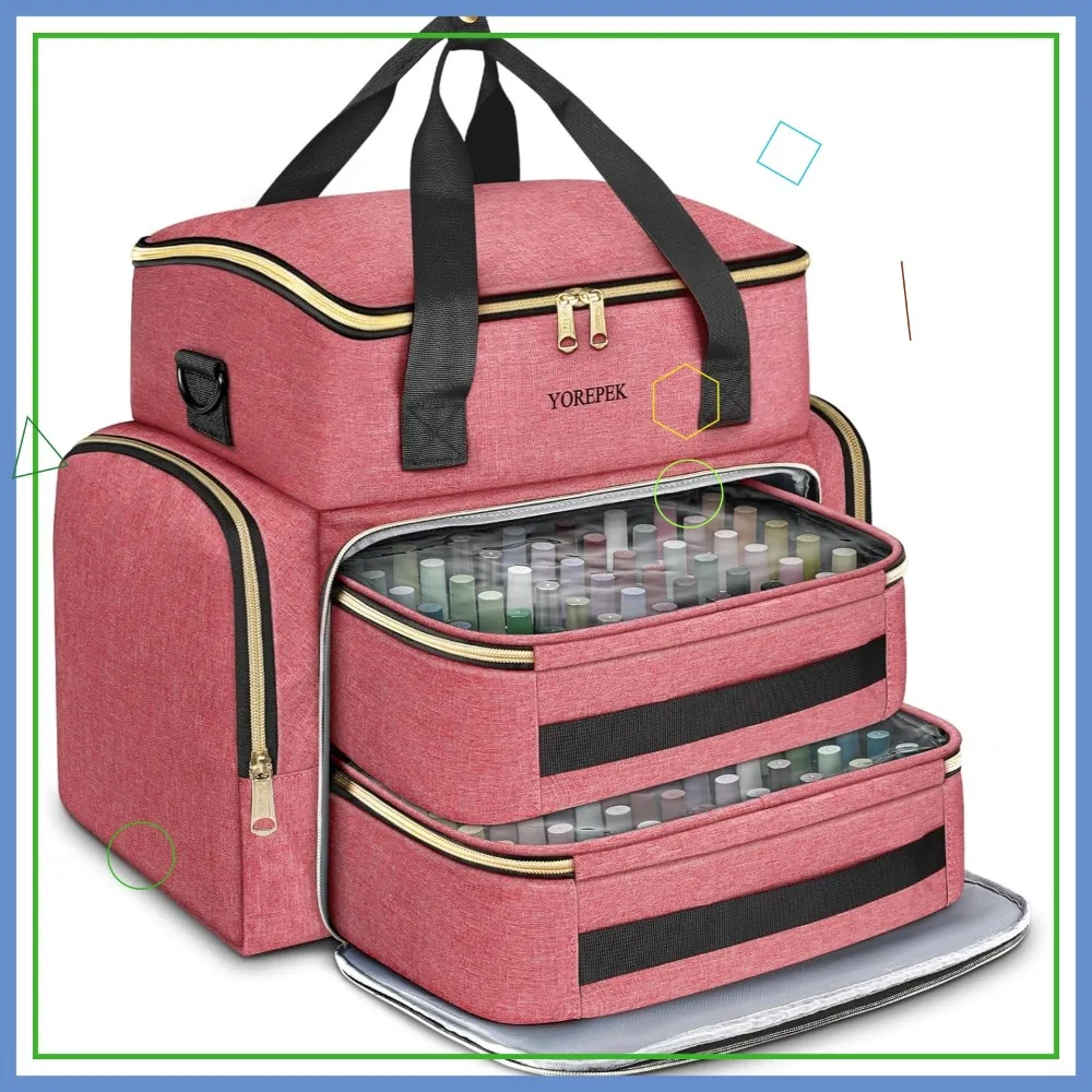 

Nail Polish Organizer Case with Foam Inserts Holds Up to 100 Bottles, Adjustable for Gel Dip Powder Tips, Travel-Friendly Pink