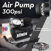 300psi Car Electric Air Pump 12V Electric Tire Inflator with Gauge Mini Air Compressor Auto Inflatable Pump Heavy Duty Tire Infl
