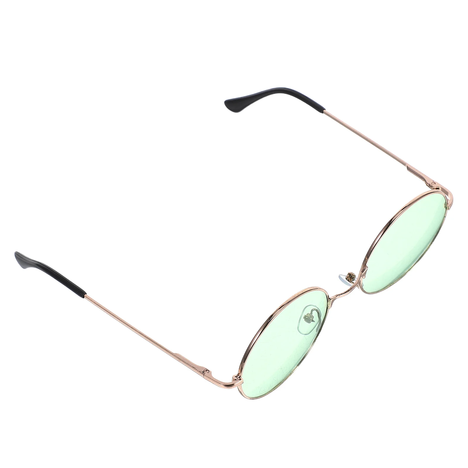 

Colored Round Oversized Sunglasses UV400 Protection Retro Glasses for Men Women (Gold Frame Green Eyeglass)