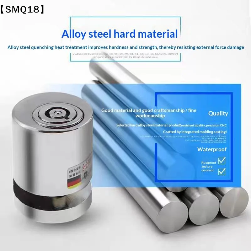 Universal 55mm Heavy-Duty Disc Brake Lock Anti-Theft Cutter-Proof Padlock Motorcycle/Bike/Scooter With Waterproof Design【SMQ】