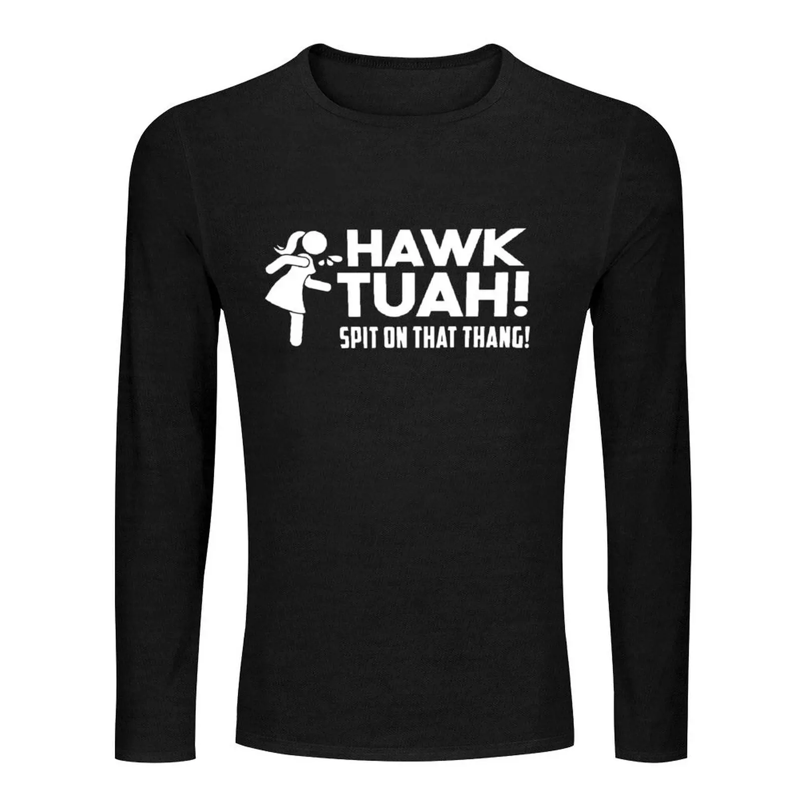 Hawk Tuah Spit on that thang 2 Long T-Shirt anime clothes plus size tops cute tops plain black t shirts men