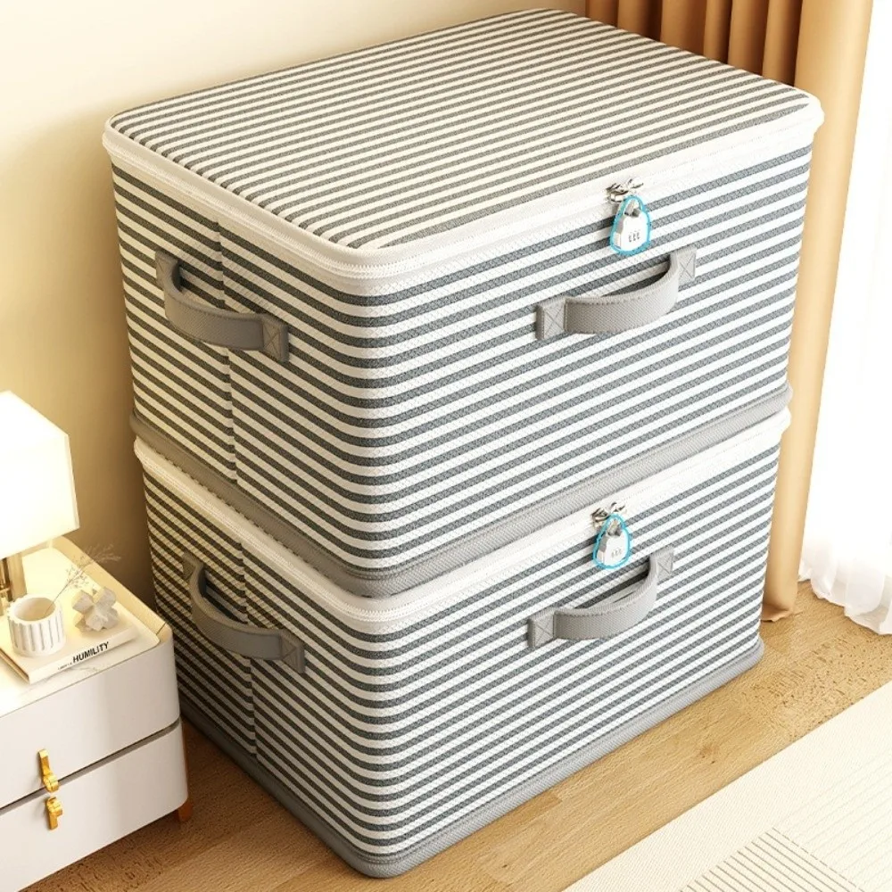 New Large Capacity Storage Box Dust-proof With Password Lock Clothing Organizer Foldable Double Zipper Storage Bin Wardrobe