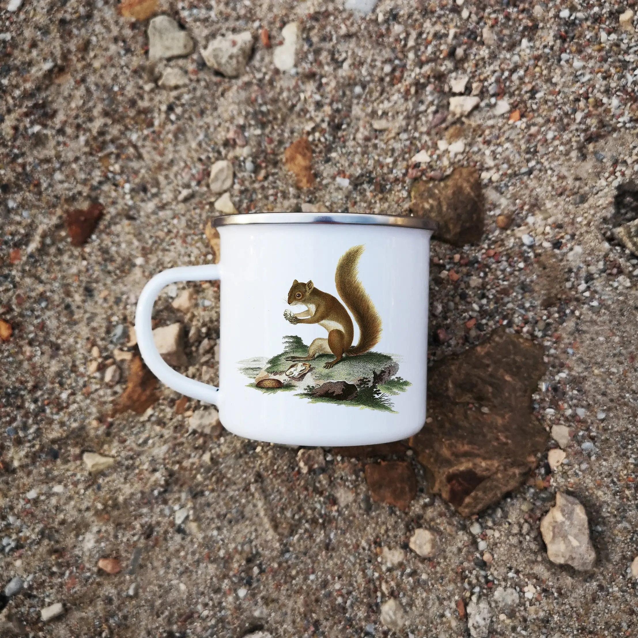 SQUIRREL Enamel Camping Mug Kids Birthday Gift Mug 12oz home Milk Cup