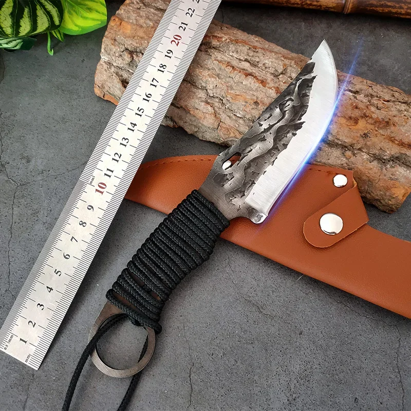 Cuchillo forjado hecho a mano, cuchillo de deshuesado de cocina, cuchillo de carnicero de carne de acero inoxidable, bueno para accesorios de cocina