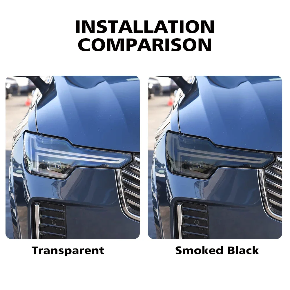 TPU Car Headlight Protection Film for Volvo XC90 2016-2026 Premium High-Gloss Smoke Black Pre-Cut PPF Anti-Scratch Vinyl Film view 2