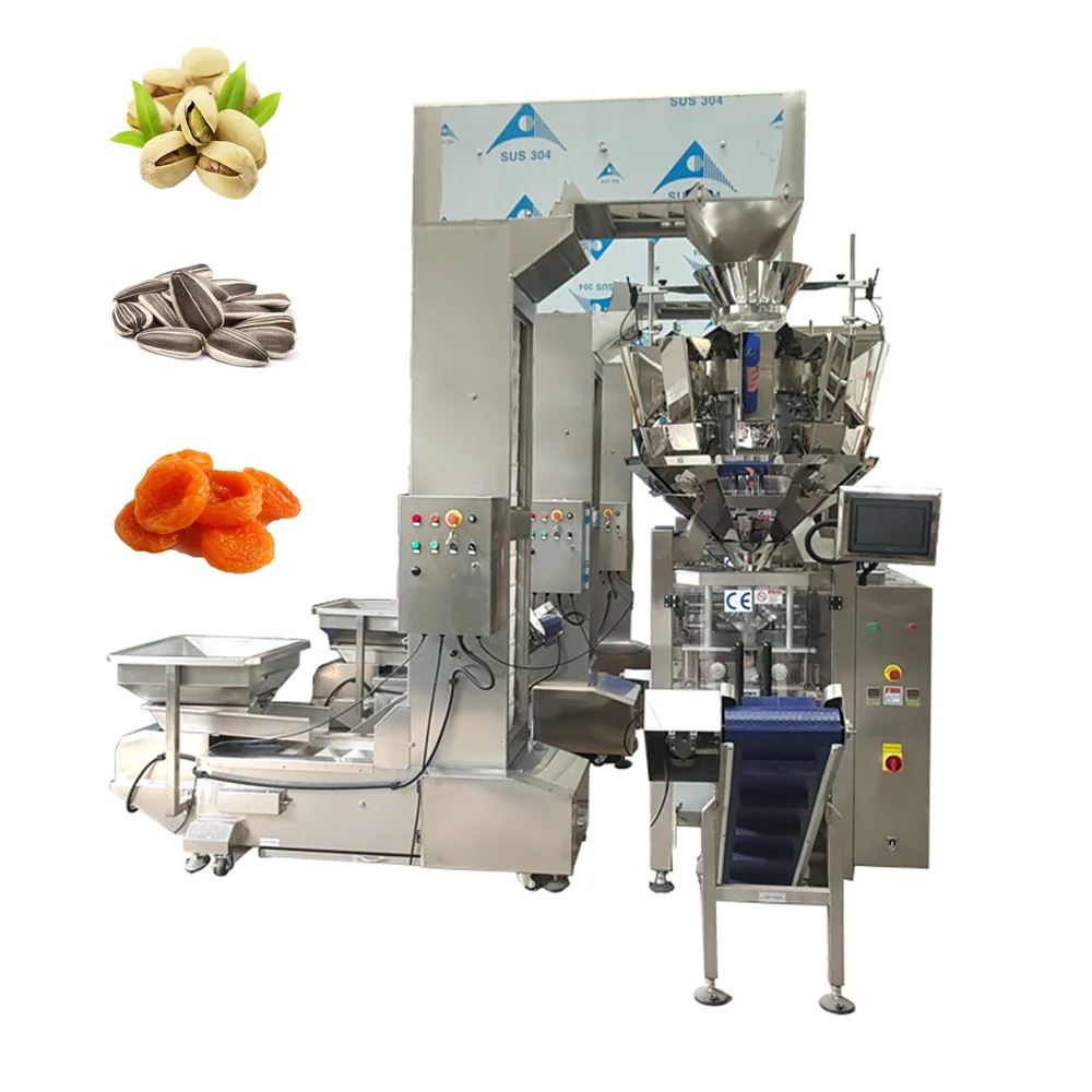 Focuspack Fully Automatic Multifunctional Vertical Rice Grain Nut Popcorn Potato Chips Nitrogen Packing Machine