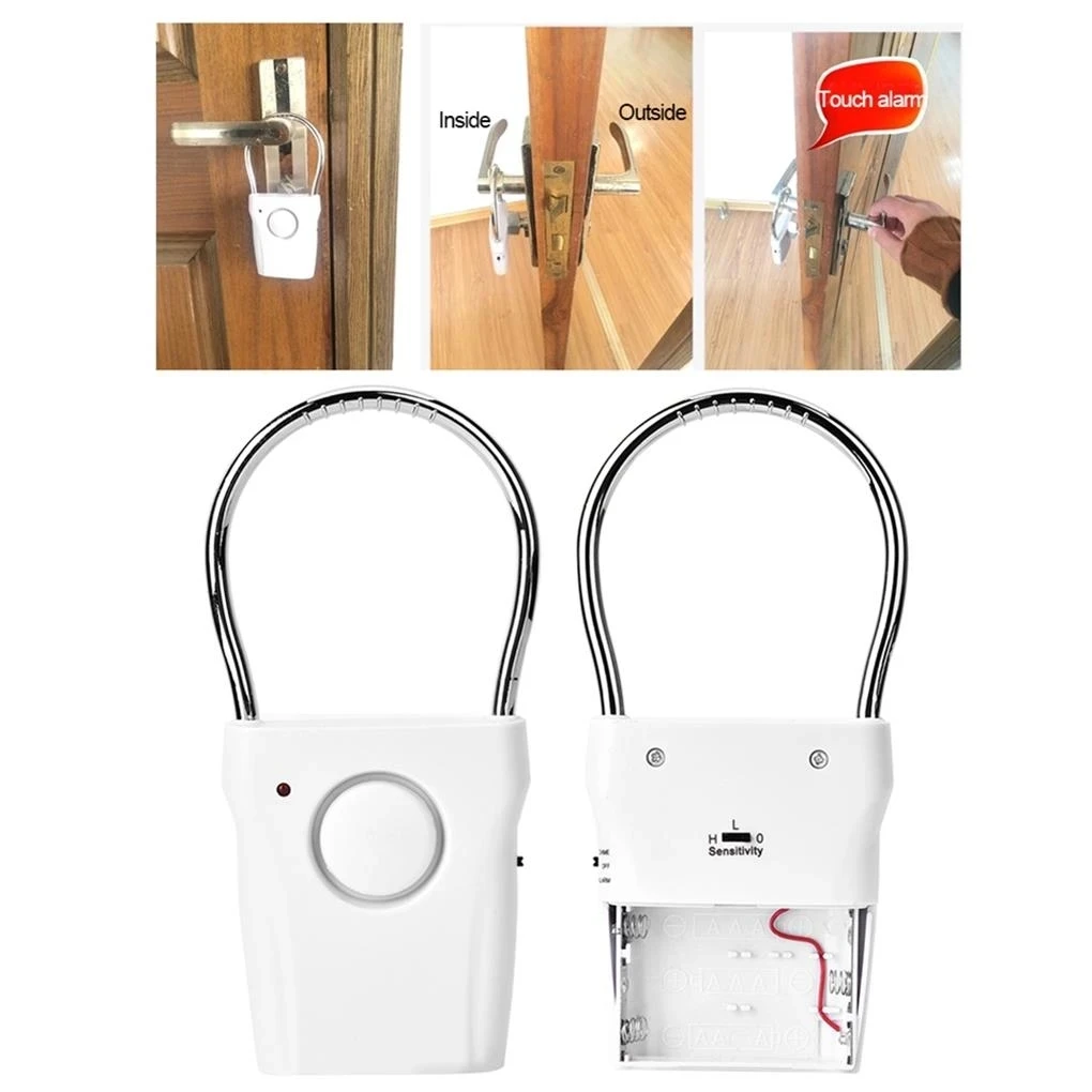 Alarma de manija de puerta con Sensor táctil, herramienta de advertencia táctil, perilla de puertas antirrobo profesional, alarmas, accesorio de