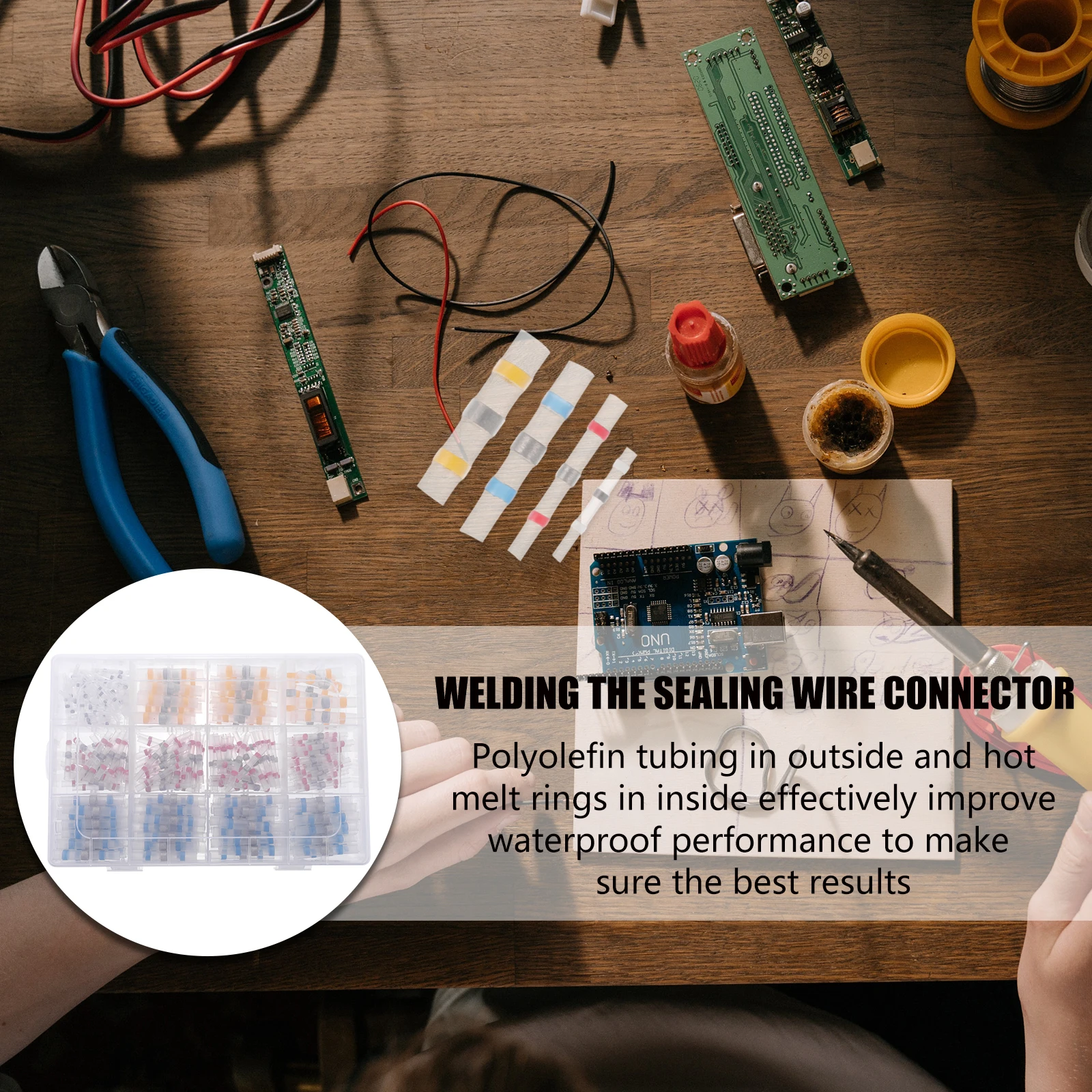

350pcs Waterproof Insulated Connectors Polyolefin Tin Solder Seal Wire Heat Shrink Butt Splice Car Boat Terminal Electrical