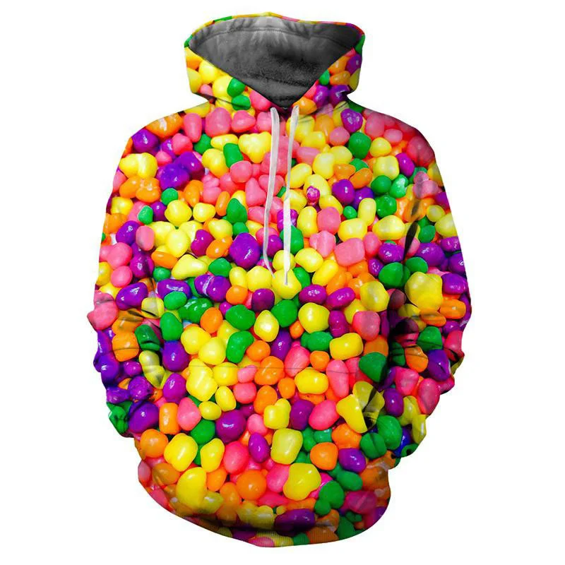 Candy Lollipop 3D Printed Hoodie For Men Fashion Women Long Sleeves Pullovers Oversized Spring Autumn Sweatshirt Kids Hoodies