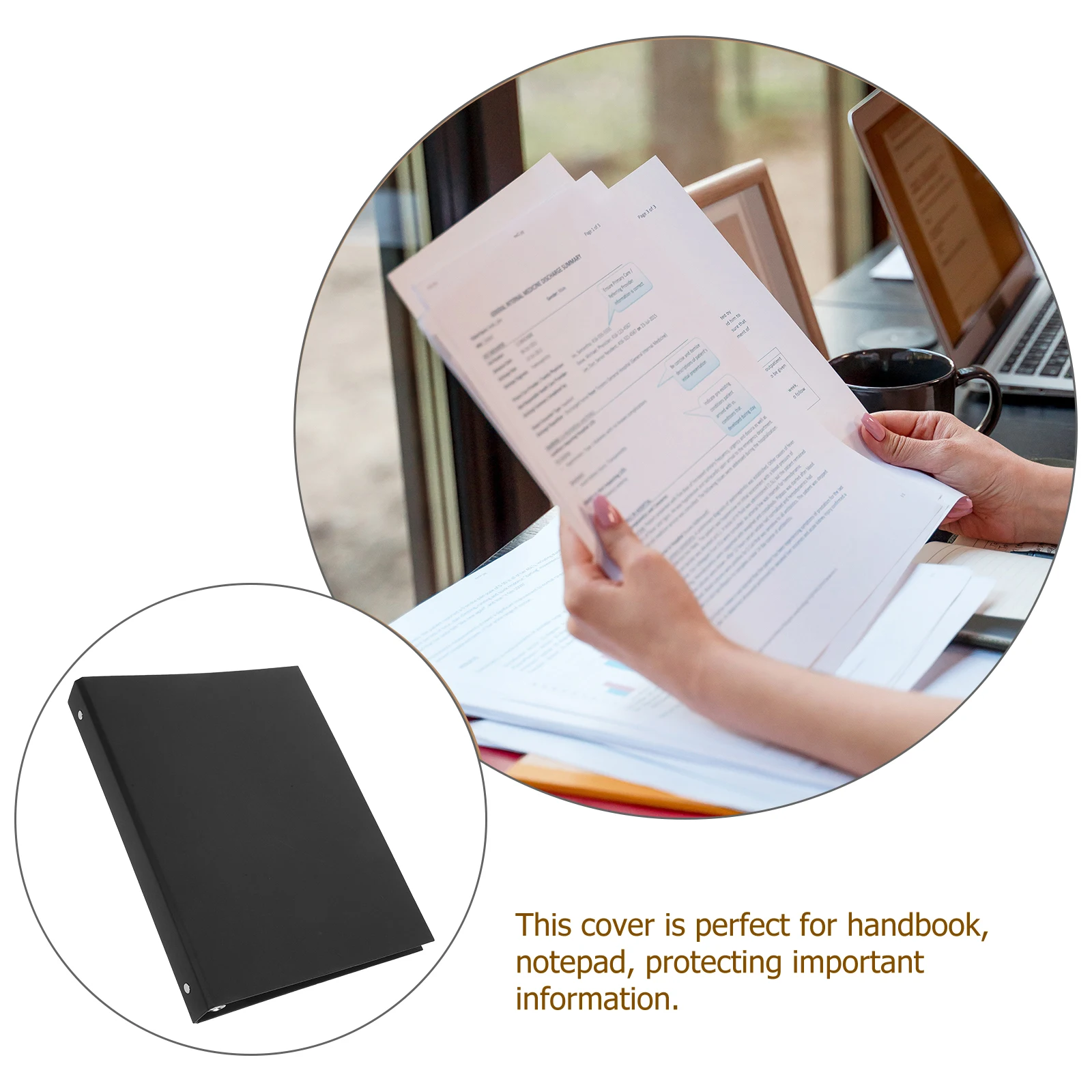 1pc A4 4 Ring Binder Cover Kraft Paper Notebook Shell For School Planner Loose Leaf Binding Folder Binder Journal