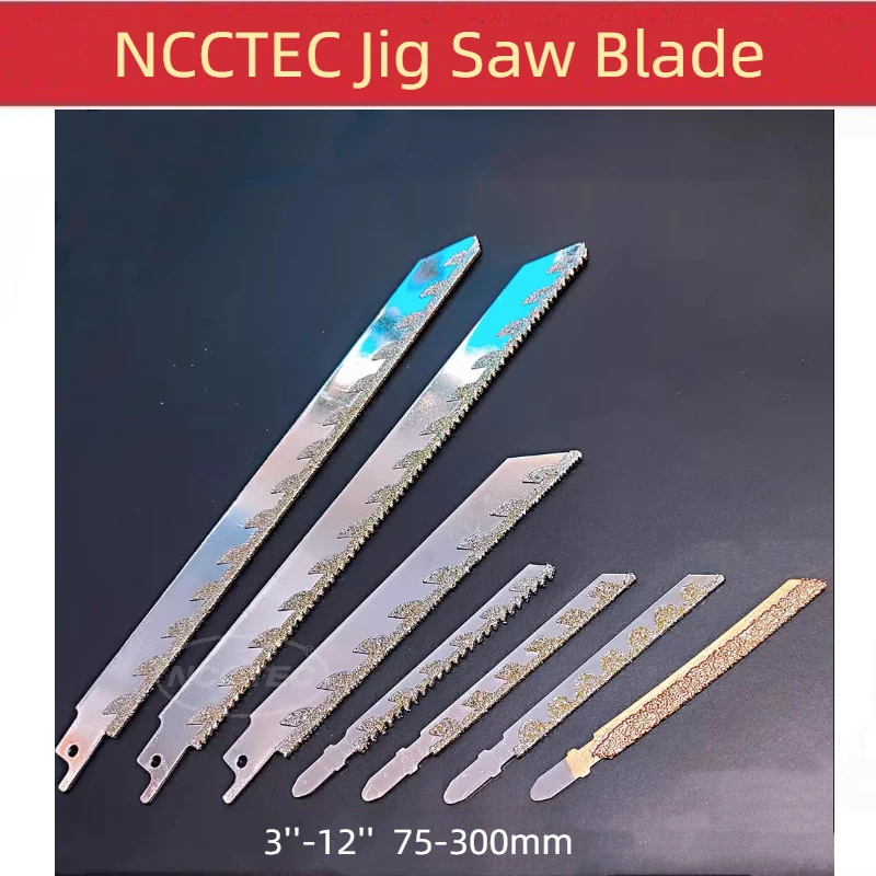 

3''-12'' Diamond Jig Saw Blade Reciprocating Hand Saber Saw 75-300mm Electroplated Brazed Curve Cutting Tool Cement Joint Clean