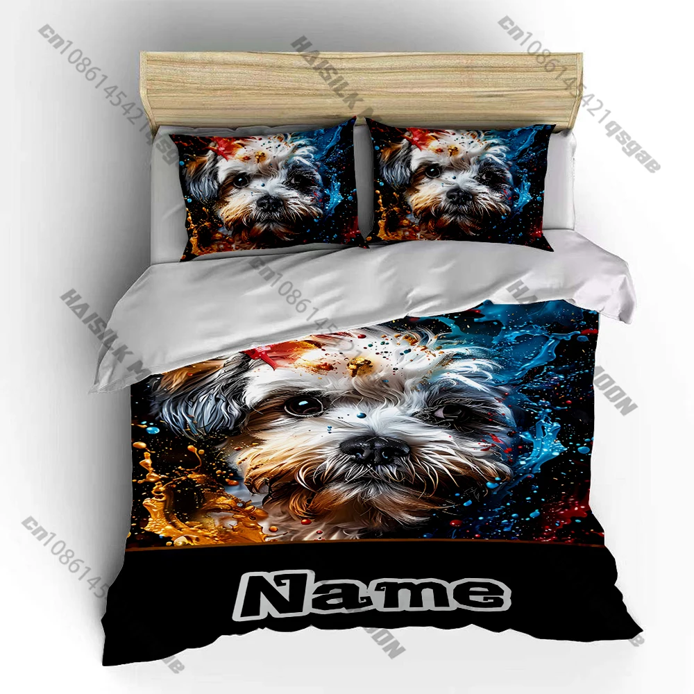 

Dog Shih Tzu Print Bedding Set Duvet Cover 1 Duvet Cover 2 Pillowcases Adult and Kids Bedding Set Luxury