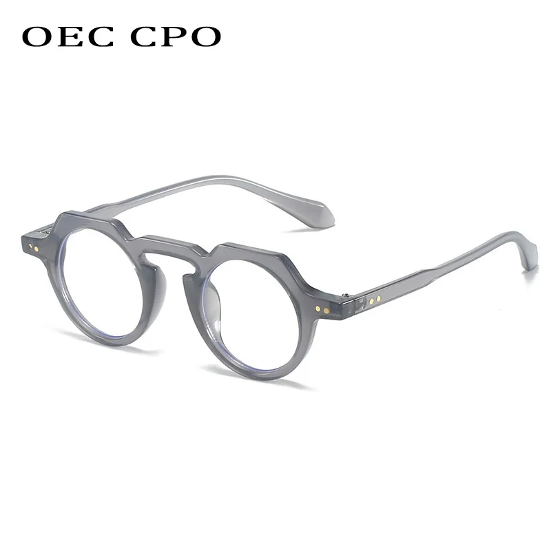 OEC CPO Classic Punk Round Sunglasses For Men Fashion Goggle Sun Glasses Women Trends Rivets Shades Eyewear Female Sport UV400