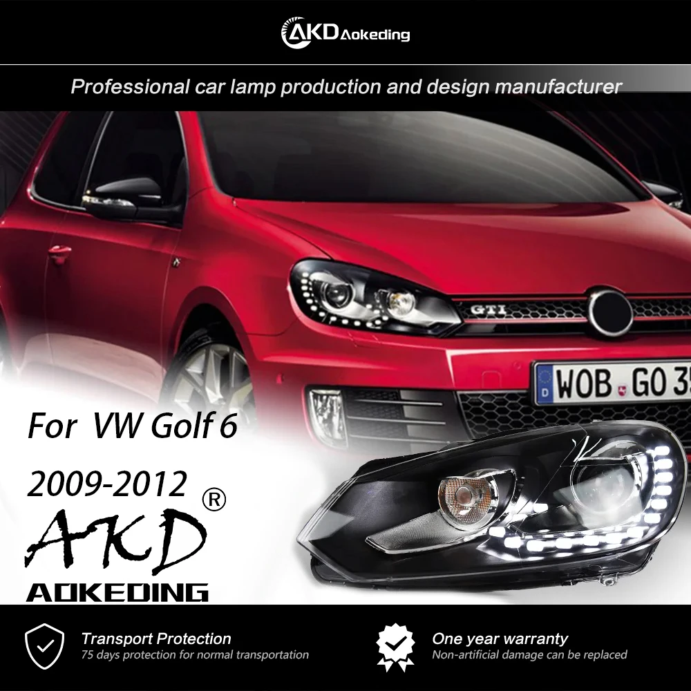 

AKD автомобильный Стайлинг для VW Golf 6 2009-2012 MK6 фара DRL H7 светодиодный Bi ксеноновая лампа динамическое обновление Автомобильные аксессуары 2 шт.