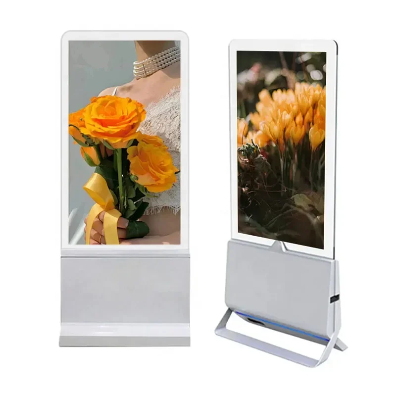 Teasung dual sided floor display kiosk 32/43/55inch transparent digit stand signage touch kiosk digital display for advertising