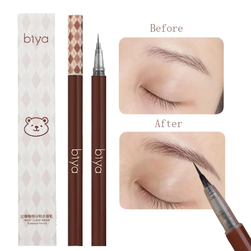 Penna per sopracciglia ultra fine Lunga durata A prova di sbavature Impermeabile a prova di sudore Alta pigmentazione Facile da applicare Matita per sopracciglia liquida Occhio