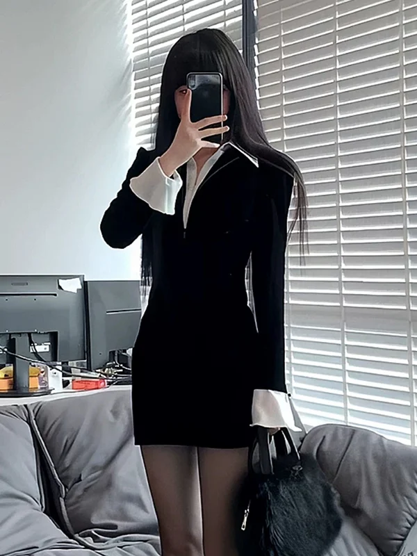 エレブラ ロングスカート 秋 ファッション レディース ハイウエスト Aラインスカート 通勤 フレンチスタイル ポリエステル繊維