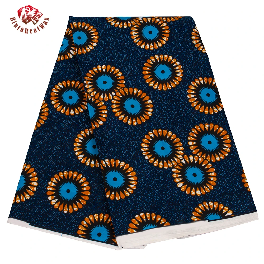 

Bintarealwax Ankara African Prints Fabric Patchwork Real Wax Dress Sewing Tissu Craft DIY Textile Fabric sold by the yard FP6489